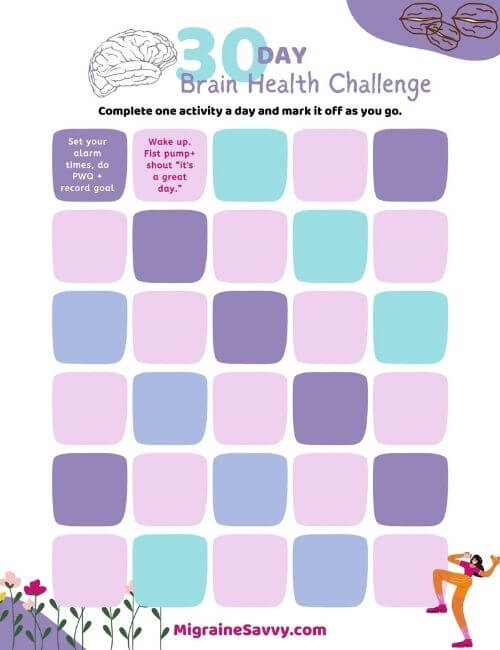 Your 30 Day Brain Health Challenge Blank Template @migrainesavvy