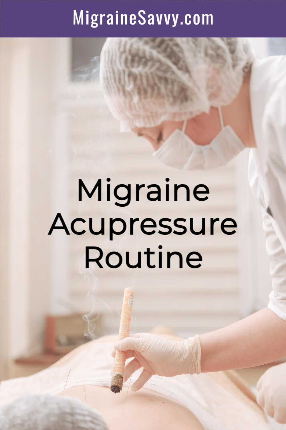 Safe moxa application for migraine relief at pressure points