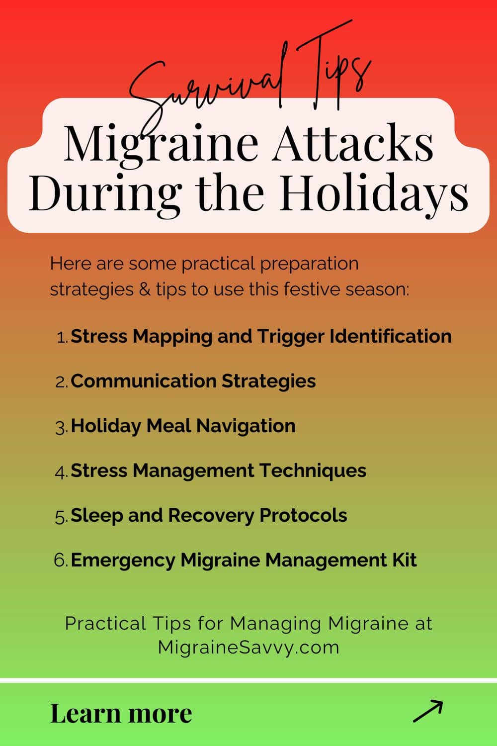 Migraine Headaches and Holidays Stress Busting Tips @migrainesavvy